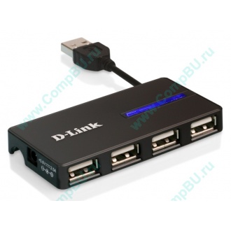 Карманный USB 2.0 концентратор D-Link DUB-104 в Хабаровске, USB хаб DLink DUB104 (Хабаровск)